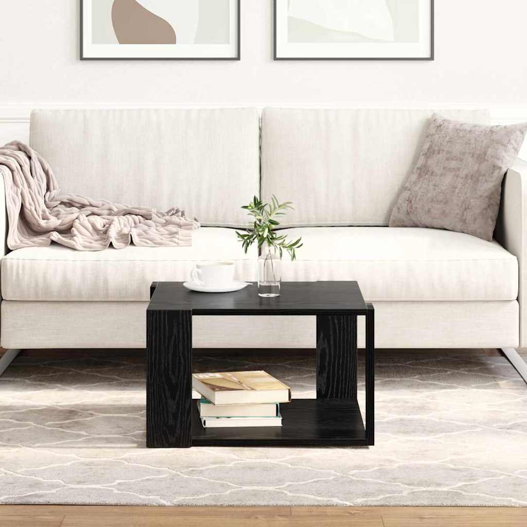 vidaXL Couchtisch Schwarz Eichen-Optik 51,5 x 51,5 x 30 cm