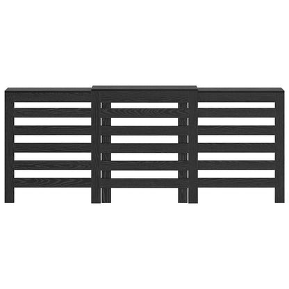Heizkörperabdeckung Schwarz Eichen-Optik 205 x 21,5 x 83,5 cm