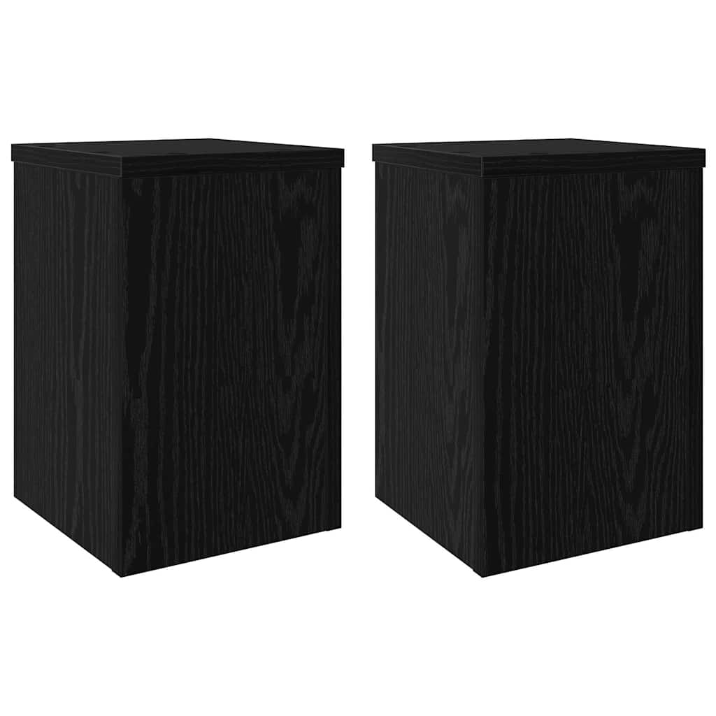 Pflanzenständer 2 pcs Schwarz Eichen-Optik 20 x 20 x 30 cm