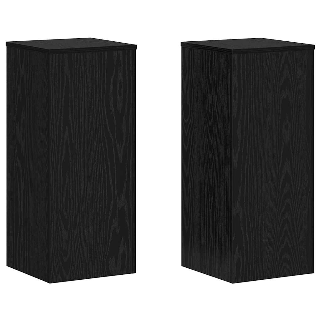 Pflanzenständer 2 pcs Schwarz Eichen-Optik 30 x 30 x 70 cm