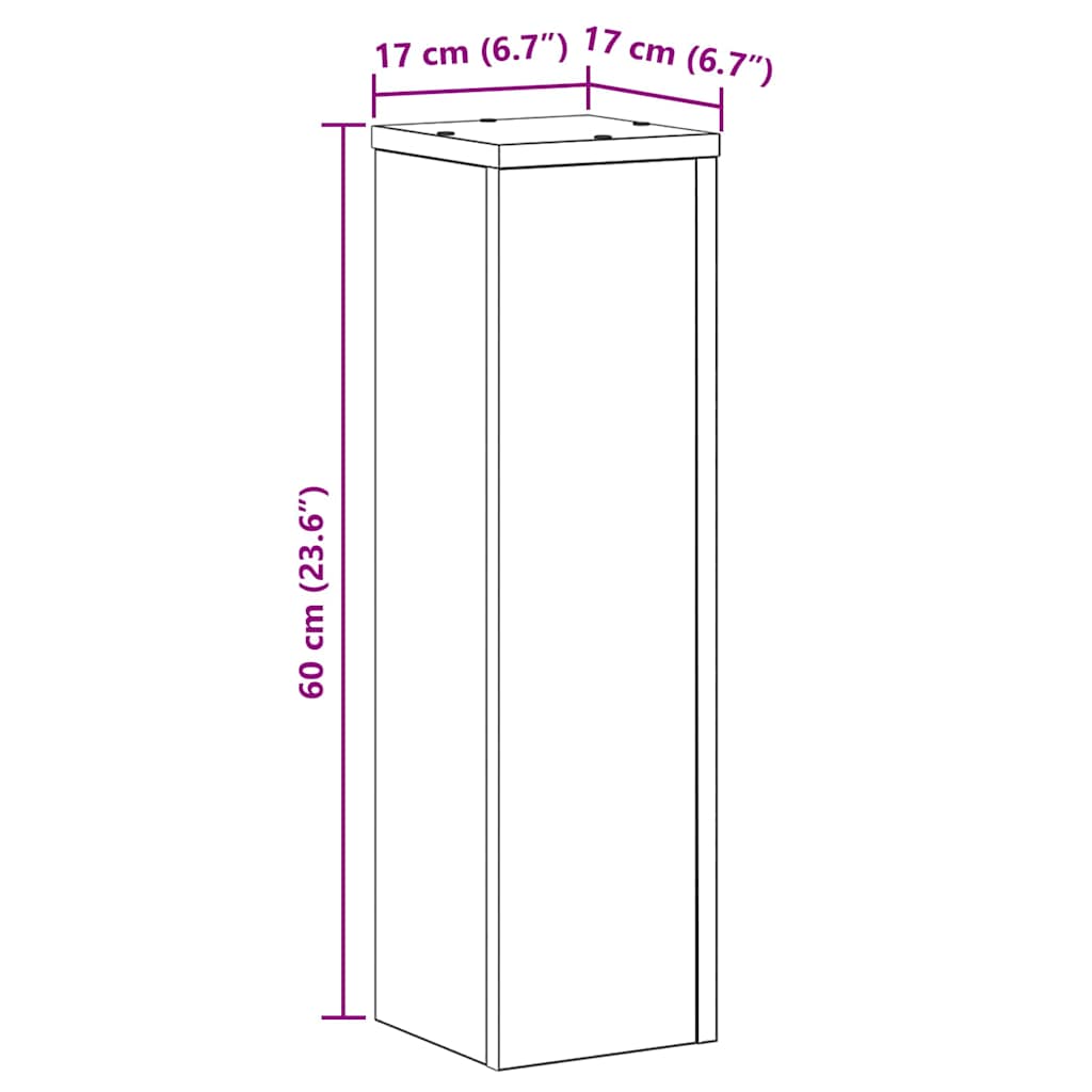 Pflanzenständer 2 pcs Schwarz Eichen-Optik 17 x 17 x 60 cm