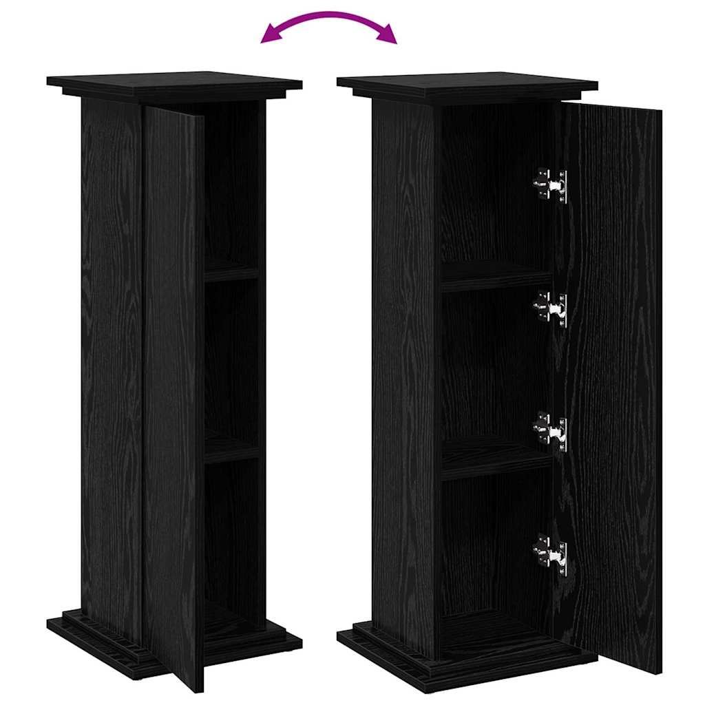 Displaysständer mit Regal Schwarz Eichen-Optik 31 x 30 x 90 cm