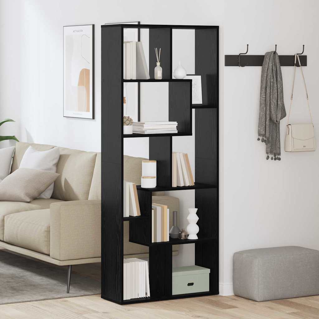 vidaXL Bücherregal Schwarz Eichen-Optik 67 x 25 x 162 cm Holzwerkstoff