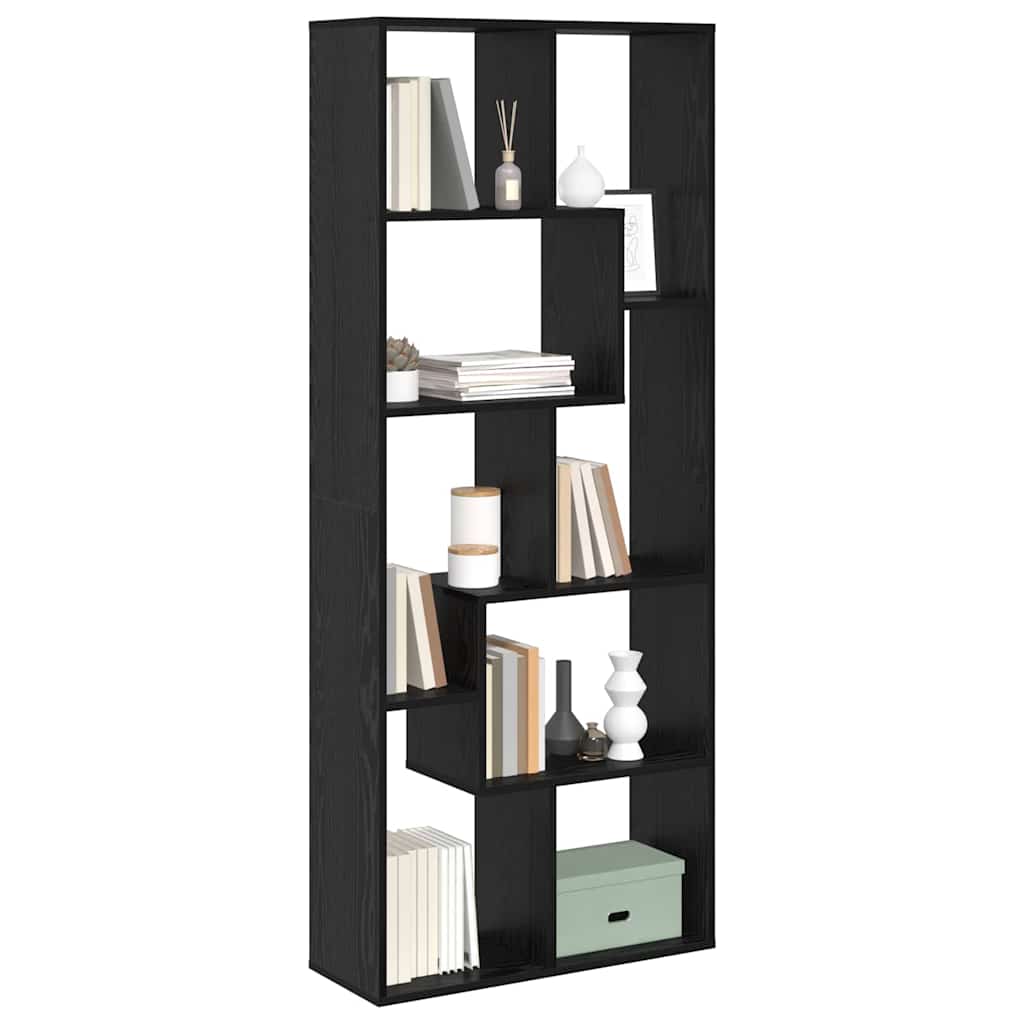vidaXL Bücherregal Schwarz Eichen-Optik 67 x 25 x 162 cm Holzwerkstoff