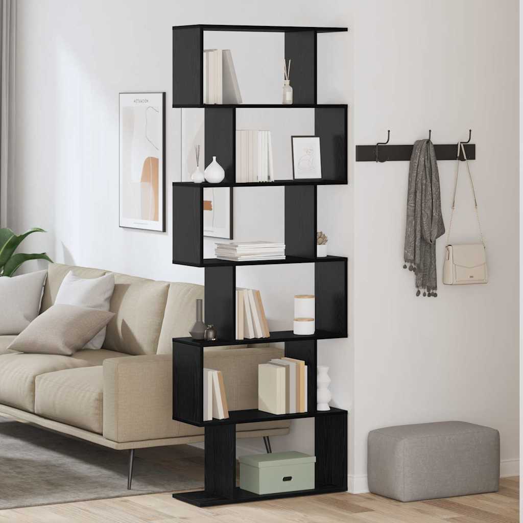 vidaXL Bücherregal Schwarz Eichen-Optik 70 x 24 x 193,5 cm