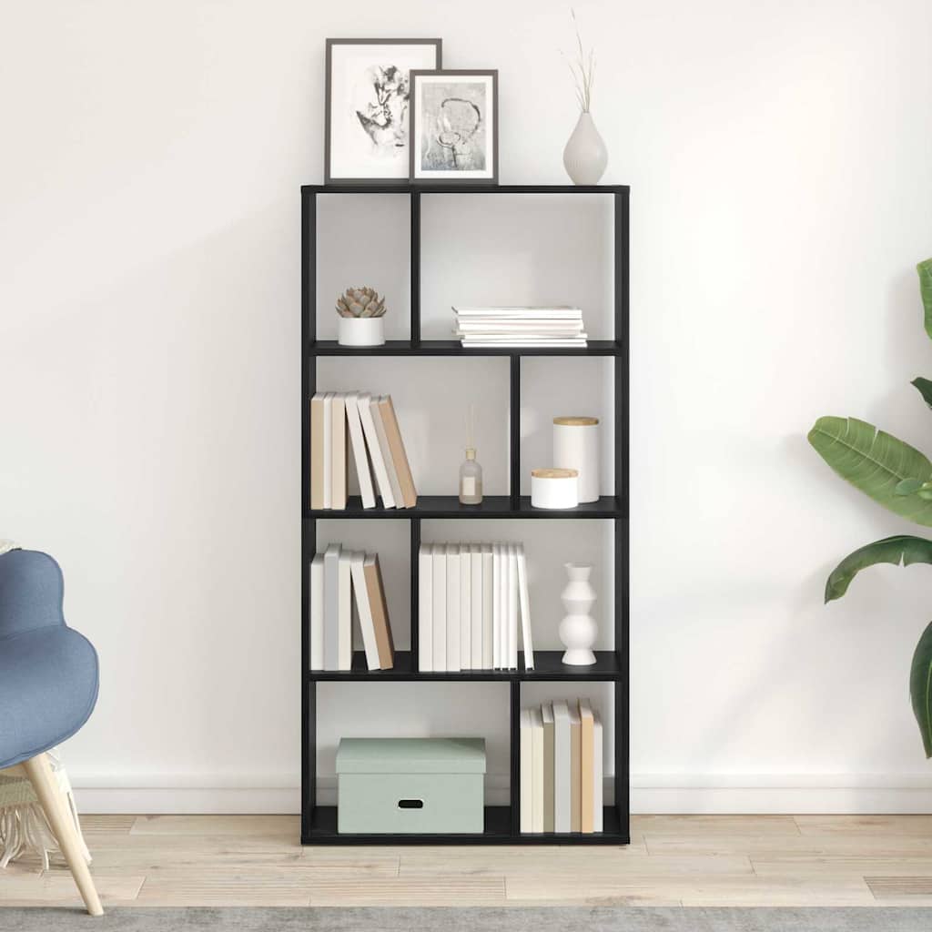 vidaXL Bücherregal Schwarz Eichen-Optik 70 x 20 x 102.5 cm