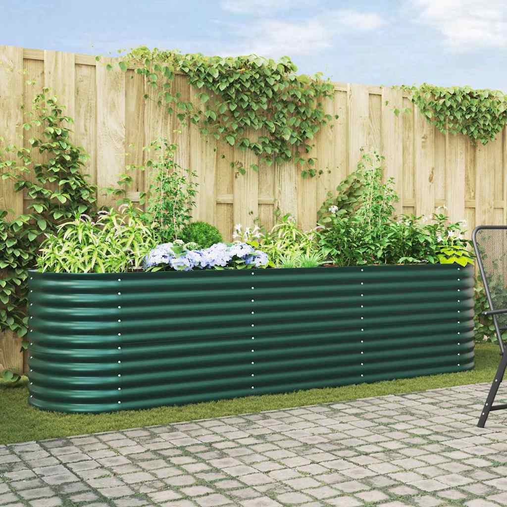 vidaXL Hochbeet Grün 320 x 80 x 81 cm Stahl