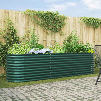 vidaXL Hochbeet Grün 320 x 80 x 81 cm Stahl