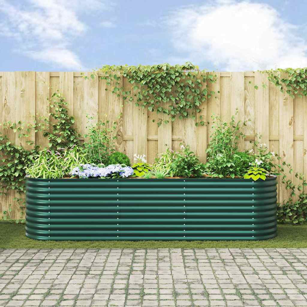 vidaXL Hochbeet Grün 320 x 80 x 81 cm Stahl