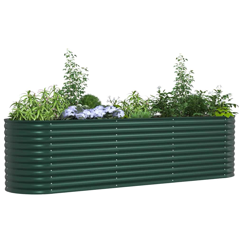 vidaXL Hochbeet Grün 320 x 80 x 81 cm Stahl