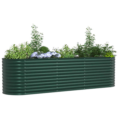 vidaXL Hochbeet Grün 320 x 80 x 81 cm Stahl