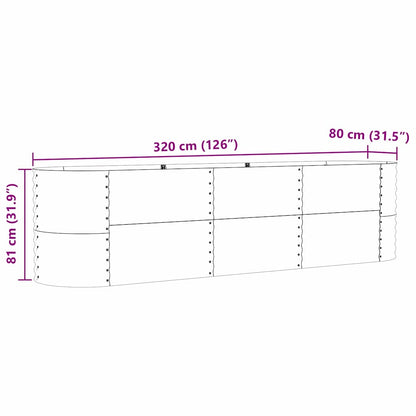 vidaXL Hochbeet Grün 320 x 80 x 81 cm Stahl