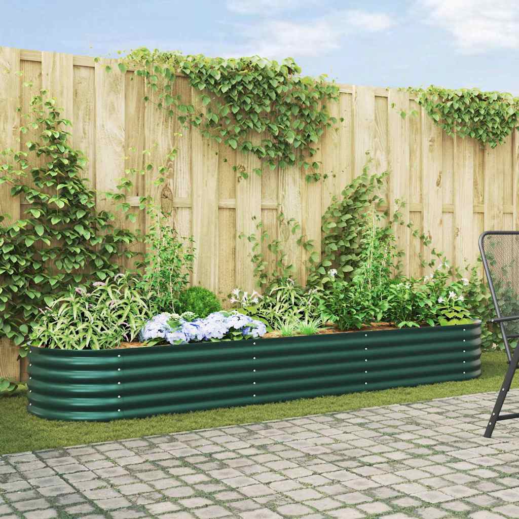 vidaXL Hochbeet Grün 320 x 80 x 44 cm Stahl