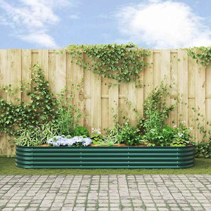 vidaXL Hochbeet Grün 320 x 80 x 44 cm Stahl
