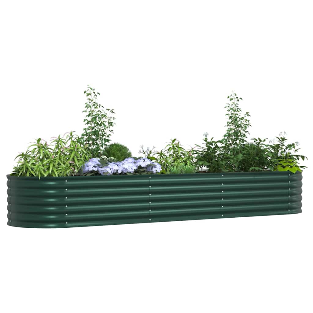 vidaXL Hochbeet Grün 320 x 80 x 44 cm Stahl