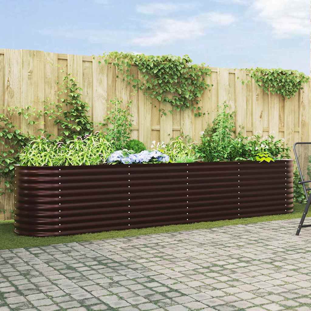 vidaXL Hochbeet Braun 400 x 80 x 81 cm Stahl