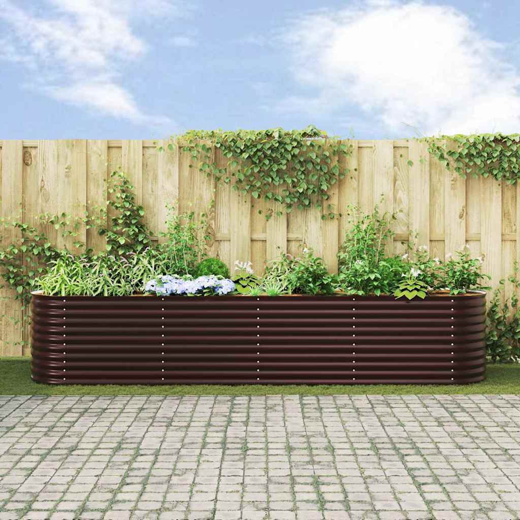 vidaXL Hochbeet Braun 400 x 80 x 81 cm Stahl