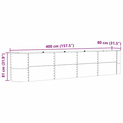 vidaXL Hochbeet Braun 400 x 80 x 81 cm Stahl