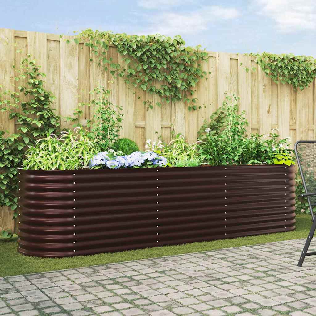 vidaXL Hochbeet Braun 320 x 80 x 81 cm Stahl