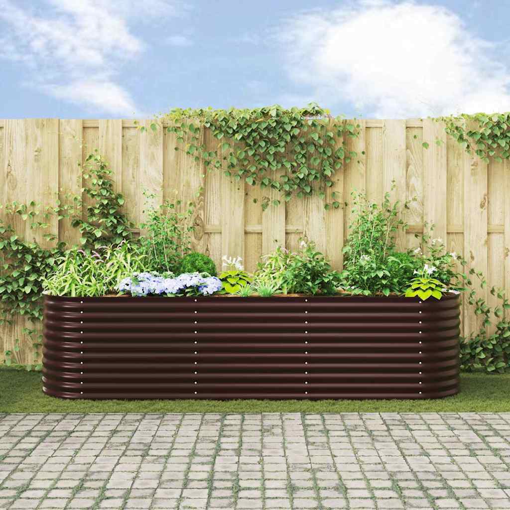vidaXL Hochbeet Braun 320 x 80 x 81 cm Stahl