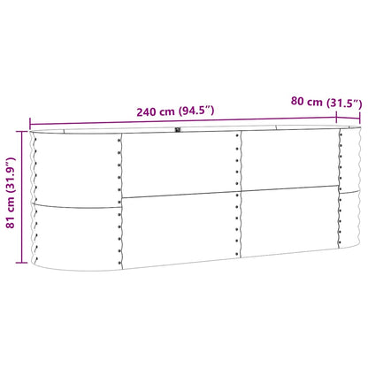 vidaXL Hochbeet Braun 240 x 80 x 81 cm Stahl