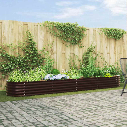 vidaXL Hochbeet Braun 400 x 80 x 44 cm Stahl