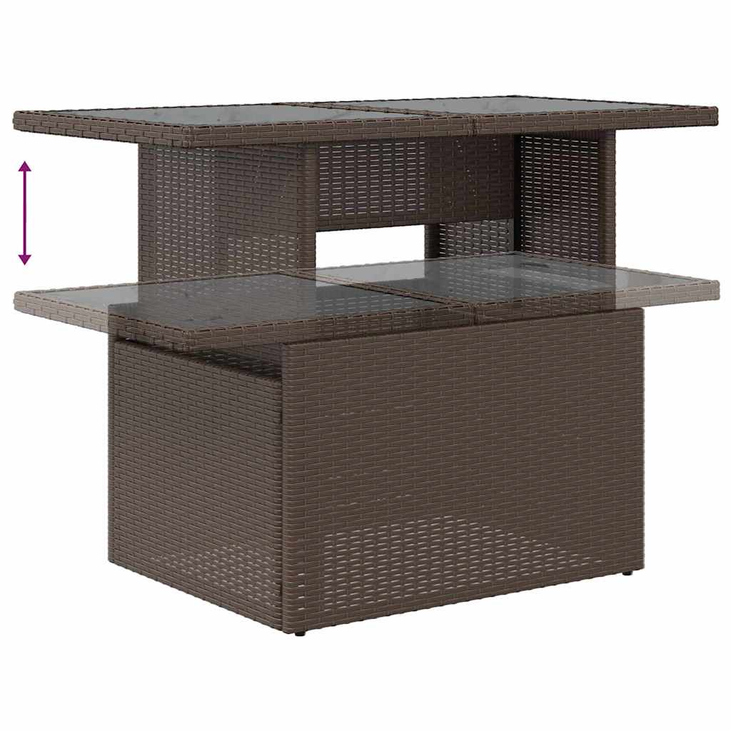vidaXL Ensemble de salle à manger avec coussins 6 pcs Marron Résine tressée
