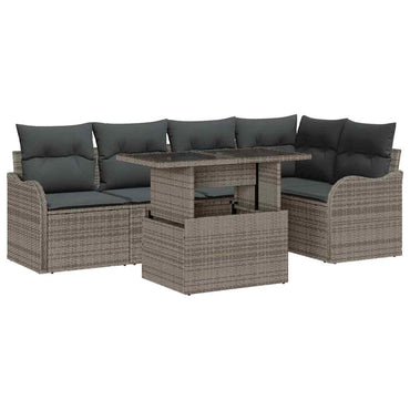 vidaXL Salon de jardin avec coussins 6 pcs Résine tressée gris