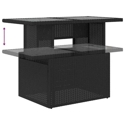 vidaXL Gartensofa-set mit Speicher 7 pcs Schwarz Poly-Rattan