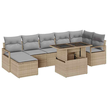 vidaXL Ensemble de canapé de jardin avec coussins 8 pcs Beige et Gris clair