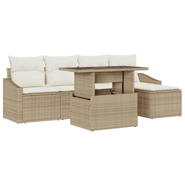 vidaXL Garten-Sofa-Set mit Kissen 6 pcs Beige und Creme