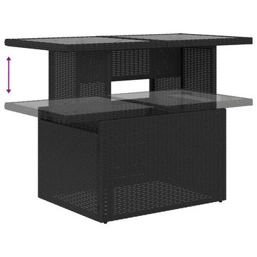 vidaXL Garten-Sofa-Set mit Kissen mit Speicher 6 pcs Schwarz und Creme