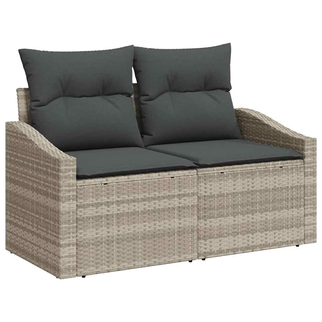vidaXL Garten-Sofa-Set mit Kissen 7 pcs Hellgrau
