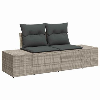 vidaXL Sofa Set mit Kissen 6 pcs Hellgrau Poly-Rattan
