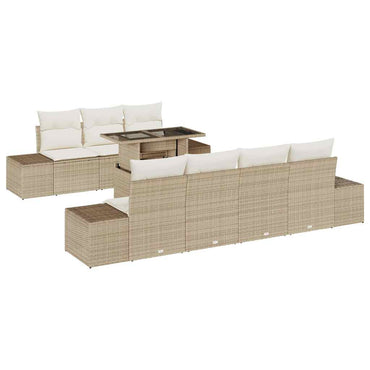 vidaXL Sofa Set mit Kissen 8 pcs Beige und Creme Poly-Rattan