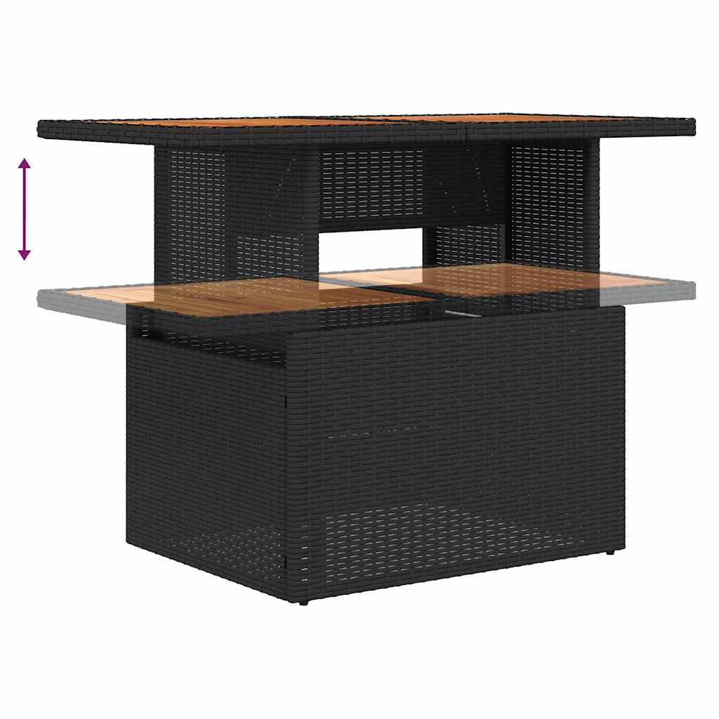 vidaXL Ensemble de canapés de jardin avec coussins 7 pcs Noir