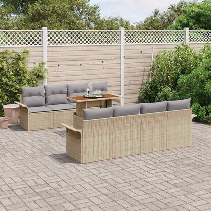 vidaXL Salon de jardin avec coussins 7 pcs Beige et Gris clair Résine tressée