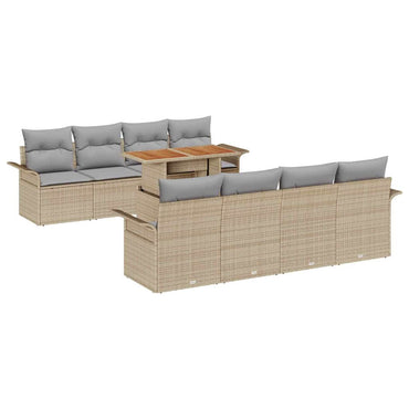 vidaXL Salon de jardin avec coussins 7 pcs Beige et Gris clair Résine tressée