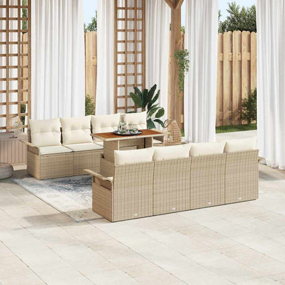 vidaXL Salon de jardin avec coussins 7 pcs Beige et Crème Résine tressée