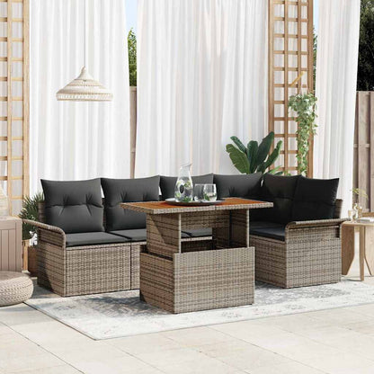 vidaXL Salon de jardin 6 pcs avec coussins Gris