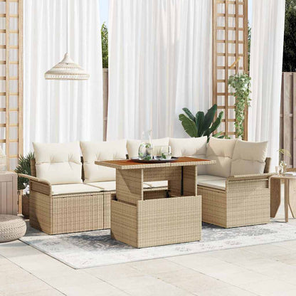 vidaXL Garten-Sofa-Set mit Kissen 6 pcs Beige und Creme