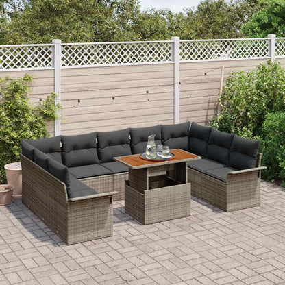 Garten-Sofa-Set mit Kissen 10 pcs Grau