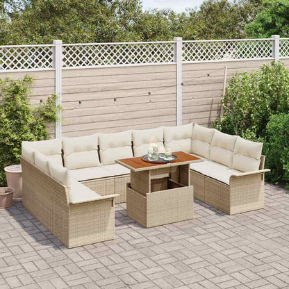 vidaXL Ensemble de canapés de jardin avec coussins 10 pcs Beige et crème