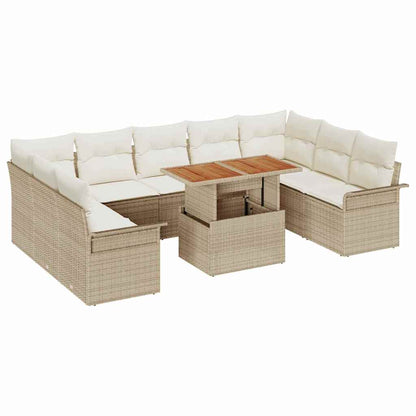 vidaXL Ensemble de canapés de jardin avec coussins 10 pcs Beige et crème