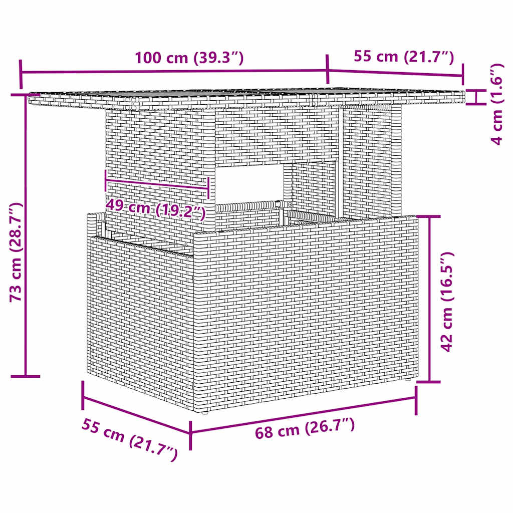 Gartensofa-set mit Kissen 7 pcs Schwarz Poly-Rattan