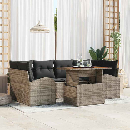 vidaXL Salon de jardin avec coussins 7 pcs Gris