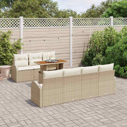 vidaXL Garten-Sofa-Set mit Kissen 8 pcs Beige und Creme