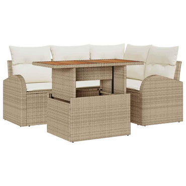 vidaXL Salon de jardin avec coussins 5 pcs Beige et Crème