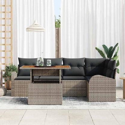 vidaXL Salon de jardin avec coussins 6 pcs Gris