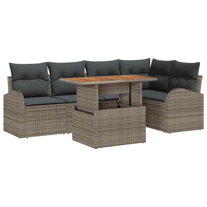 vidaXL Salon de jardin avec coussins 6 pcs Gris
